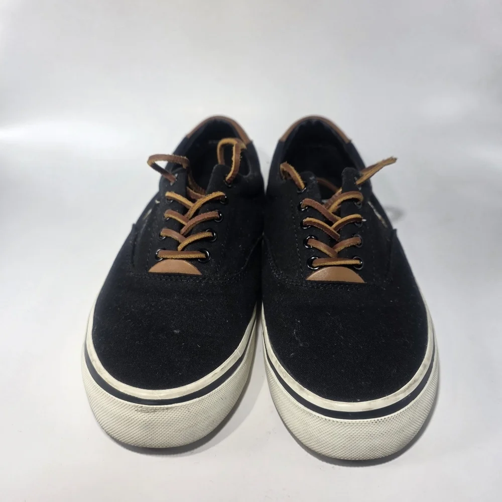 Polo by Ralph Leather  Lauren Men  Black and Brown Sneakers Size 7D